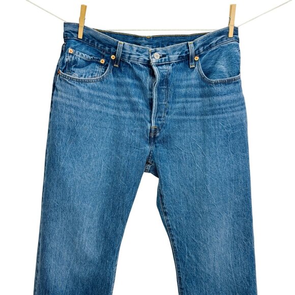 Levis Womens 501 '90s Jeans Button Fly Modern Retro Big E Loose Straight W32 L30 - Picture 4 of 15